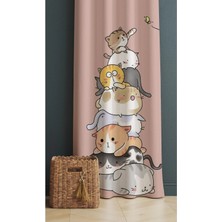 Alamodecor Çocuk Odası & Bebek Odası Fon Perdesi Tek Kanat