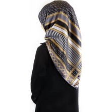 Violla Twil Geometrik Desenli Gri Renkli 90X90 Eşarp (Ipek Içermez) Dikim Şekli : El Dikişi