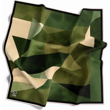 Violla Kristal Geometrik Desenli Zümrüt Yeşili Renkli 90X90 Eşarp (Ipek Içermez) Dikim Şekli : El Dikişi