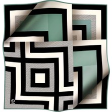 Violla Twill Geometrik Desenli Mint Yeşiliı Renkli 90X90 Eşarp (Ipek Içermez) Dikim Şekli : El Dikişi