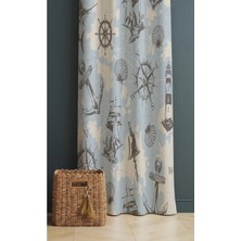 Alamodecor Denizcilik Yelken Model Tek Kanat Genç Odası Fon Perde