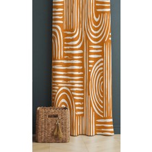 Alamodecor Iskandinav Model Rengi Geometrik Etnik Desenli Baskılı Fon Perde ( Fon Perde)