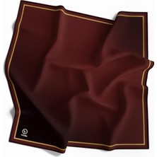 Violla Twill Degrade Desenli Bordo Renkli 90X90 Eşarp (Ipek Içermez) Kenar Dikiş Şekli El Dikişli