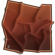 Violla Kristal Minik Motifli ve Degrade Desenli Turuncu Renkli 90X90 Eşarp (Ipek Içermez) Kenar Dikiş Şekli El Dikişli