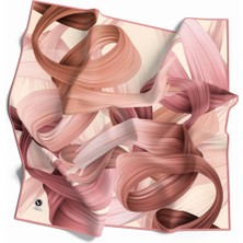 Violla Kristal Helezon Desenli Somon - Pudra Renkli 90X90 Eşarp (Ipek Içermez) Dikim Şekli : El Dikişi