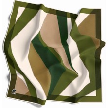 Violla Twill Geometrik Desenli Haki Renkli 90X90 Eşarp (Ipek Içermez) Dikim Şekli : El Dikişi