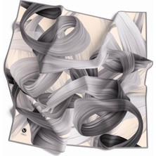 Violla Kristal Helezon Desenli Gri Renkli 90X90 Eşarp (Ipek Içermez) Dikim Şekli : El Dikişi