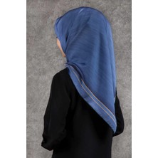 Violla Twill Efektli Bordür Desenli Bebe Mavisi Renkli 90X90 Eşarp (Ipek Içermez) Dikim Şekli : El Dikişi