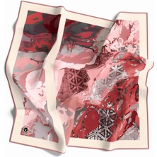 Violla Twill Etnik ve Batik Desenli Pudra Renkli 90X90 Eşarp (Ipek Içermez) Dikim Şekli : El Dikişi
