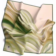 Violla Kristal Geometrik Desenli Zümrüt Yeşili Renkli 90X90 Eşarp (Ipek Içermez) Kenar Dikiş Şekli El Dikişli