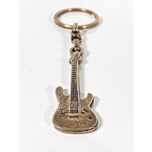 Moncuk Design Antik Bronz Gitar Figürlü Metal Anahtarlık – Müziğin Özgür Ruhu ve Zamansız Stil