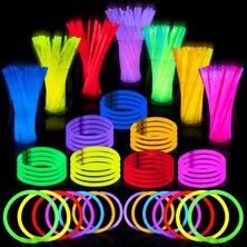 Oktay Sesal 100 Adet Glow Stick Neon Işık Vıp Kalite Uzun Süre Yanar Aparatlar Dahildir Pilsiz Fosfor Işık