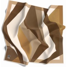 Violla Twill Geometrik Desenli Vizon Renkli 90X90 Eşarp (Ipek Içermez) Dikim Şekli : El Dikişi