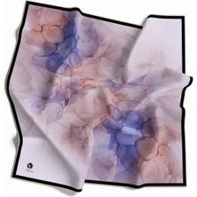 Violla Rayon Batik Desenli Lila Renkli 90X90 Eşarp (Ipek Içermez) Kenar Dikiş Şekli El Dikişli