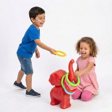 Bahçe Oyuncak Fil Figürlü Halka Atma Oyunu Anaokulu Tipi Eğitici Motor Beceri Seti