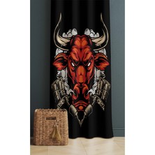 Alamodecor Boğa Model Tek Kanat Genç Odası Fon Perde