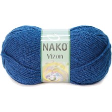 İsmiyle Al 5 Adet Vizon Premium Akrilik El Örgü Ipi Yünü Renk NO:517 Orta Mavi