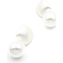 İsmiyle Al Incili Küpe - Gümüş