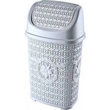 İsmiyle Al Gri Örgülü Çöp Kovası ROYALEKS-ASD038