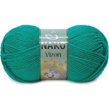 İsmiyle Al 5 Adet Vizon Premium Akrilik El Örgü Ipi Yünü Renk NO:181 Ördek Başı Yeşil