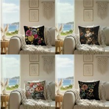 Harikabirev | Kırlent Kılıfı Yastık Kılıfı 4lü (Çiçek Bostanı Set) | KRLNTKLF4LÜ