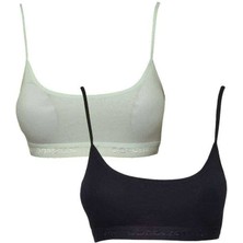 İsmiyle Al Pedli Ip Askılı Krem ve Siyah Büstiyer 2 Adet