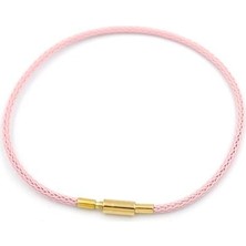 İsmiyle Al Çelik Hasır Ip Bileklik - Pembe