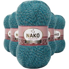 İsmiyle Al 5 Adet Angora Lüks El Örgü Ipi Petrol Muline 21357