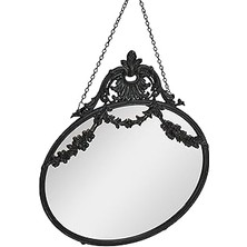 SHC4200 Creative Co-Op Kalay Alaşımı Çerçeveli Duvar Dekoratif Zinciri, Siyah Ayna