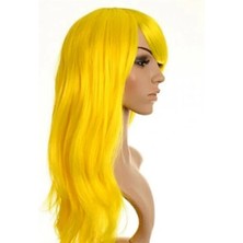 Uslucan Alışveriş Sarı Renk Uzun Parti Peruğu