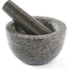 SHC4200 Rösle Doğal Granit Havan 12978-14 cm Çap, Siyah Granit Harç ve Tokmak, 5 cm Derinlik