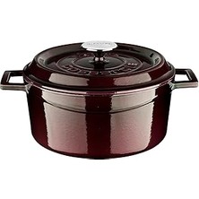 SHC4200 Lava Metal Serisi - Döküm Yuvarlak Tencere, 24 Cm, Majolik Mor
