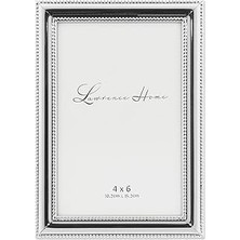 SHC4200 Lawrence Frames 510746 Lawrence Frames 4x6 Metal Picture Frame Silver-Plate With Delicate Beading