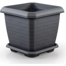 Serinova Saksı Hisar Kare, No:5, 74.3 L, 47X54 Cm, Antrasit