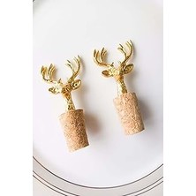 SHC4200 Altın Geyik Figür Mantarlı Tıpa 2 Adet Renkli ST00318