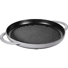 SHC4200 Staub Grill Pans Çift Kulplu Döküm Izgara Tava, Gri
