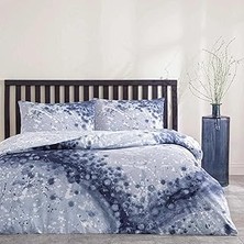 SHC4200 Rex Renkli Klişe Pamuk Nevresim Takımı, Lacivert, Çift Kişilik