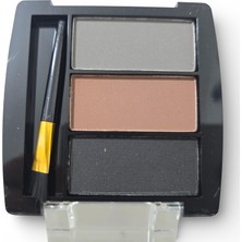 3 Renk Profesyonel Kaş Farı Paleti Açılı Fırçalı Doğal Dolgun Kaş Pudrası Seti Sudedi Home