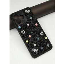 FoxPower Realme C53 Kılıf Taşlı Gül Desenli Silikon Kılıf