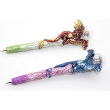 Flamex Dragonlu Polyester Işıklı Tükenmez Kalem