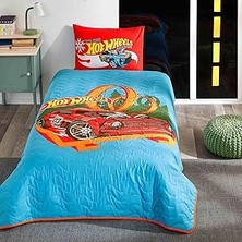 SHC4200 Hot Wheels Çizgi Film Karakteri Pamuk-Polyester Karışım Yatak Örtüsü Seti, Çok Renkli, Küçük Tek Ki