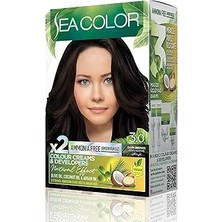 SHC4200 Sea Color Amonyaksız, Vegan, Doğal, Besleyici Kalıcı Saç BOYASI%100 Beyaz Kapama (1 Paket 2 x 50 ml