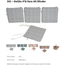 Minder 4'lü, Kare Delüks 341, 40X40X2.5 cm