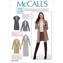 SHC4200 Mccall's Patterns Kesim Desenli Yelek ve Ceket, Çok Renkli, Ölçüler Xsm-Med-P, 78 x 152 x 0,64