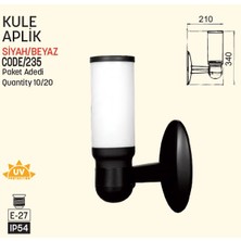Bahçe Aplik, Kule, E27, Siyah, Zita 235