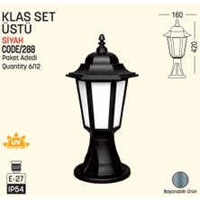 Bahçe Armatürü, Klas Set Üstü, E27, Siyah, Zita 288