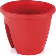 Serinova Balkon Saksı Zümrüt, No:1, 7.5l, 24X29.7X29.7 Cm, Kırmızı