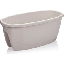 Serinova Balkon Saksı Zümrüt, No:2, 15.5l, 24X58X29 Cm, Kirli Beyaz