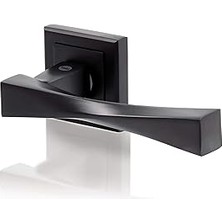 SHC4200 Verona Serisi 35-ZR-8X8-A001-KT-56-11, Rozetli Oda Tipi Kolu, Siyah Mat Kaplama, Parçalar Dahildir