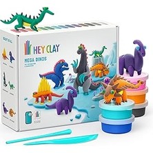 SHC4200 Hey Clay Mega Dinozorlar Seti - Çocuklar Için Hava ile Kuruyan ve Şekil Alan Kil Seti - 15 Kutu ve